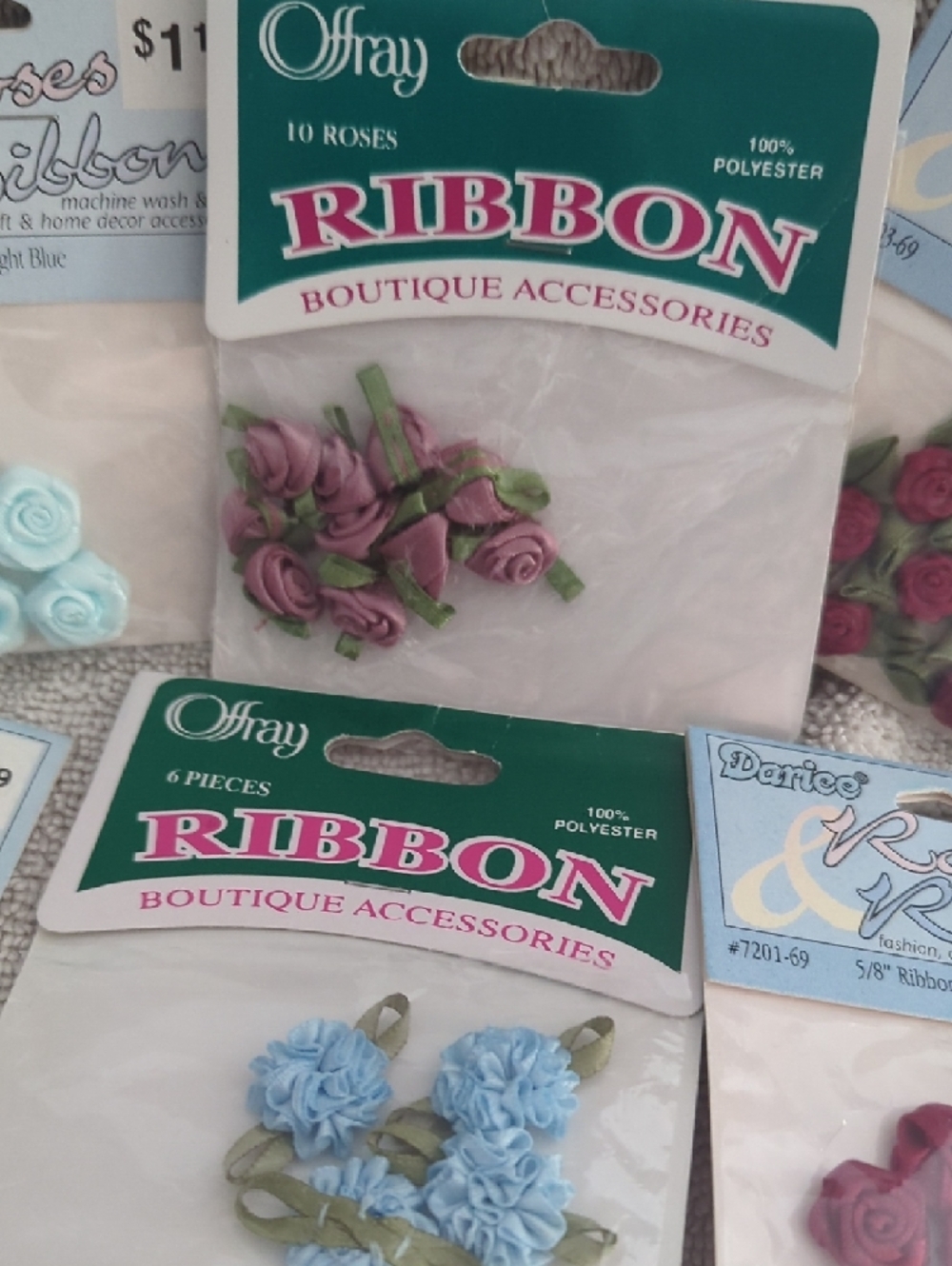 Ribbon Boutique Accessory Flower Embellishments - Pastel Mix - Picture 3 of 7